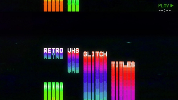 Retro VHS Glitch Titles Titles template preview