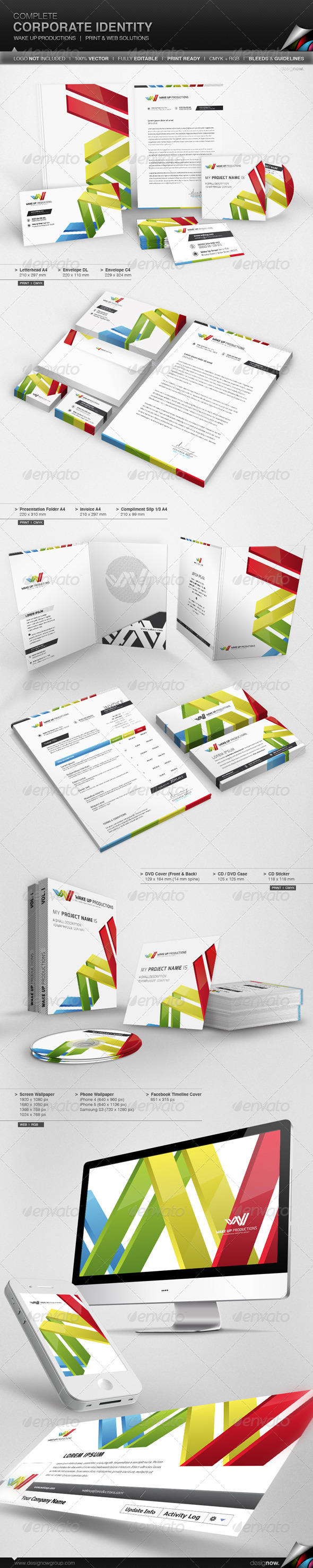 Corporate Identity - Wake Up - Stationery Print Templates