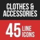 Clothes & Accessories Filled Line Icons 