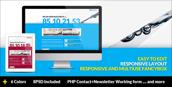 Versatile - Responsive Multi-use Coming Soon page - Under Construction Specialty Pages