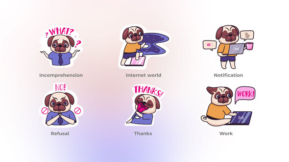 Pug Sticker Pack - Stone Pictures Concepts