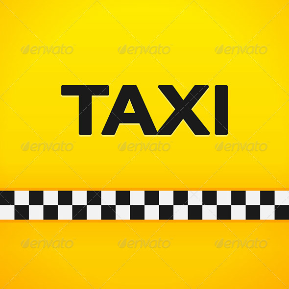 Taxi Word on Yellow Background - Backgrounds Decorative