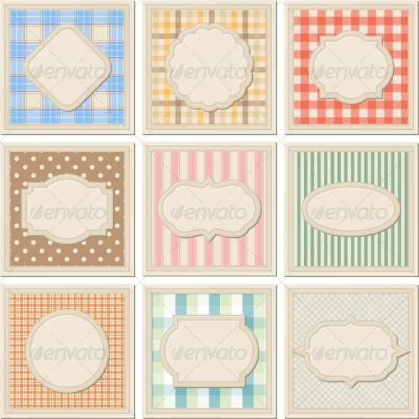Vintage Patterned Card Templates Set. - Backgrounds Decorative