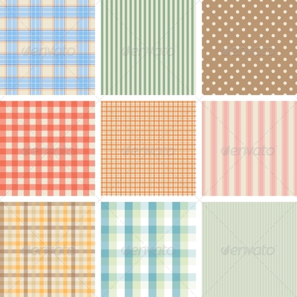 Set of 9 Seamless Abstract Retro Pattern. - Patterns Decorative