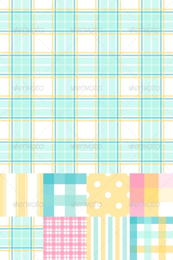 Set of 8 Seamless Abstract Retro Pattern. - Patterns Decorative