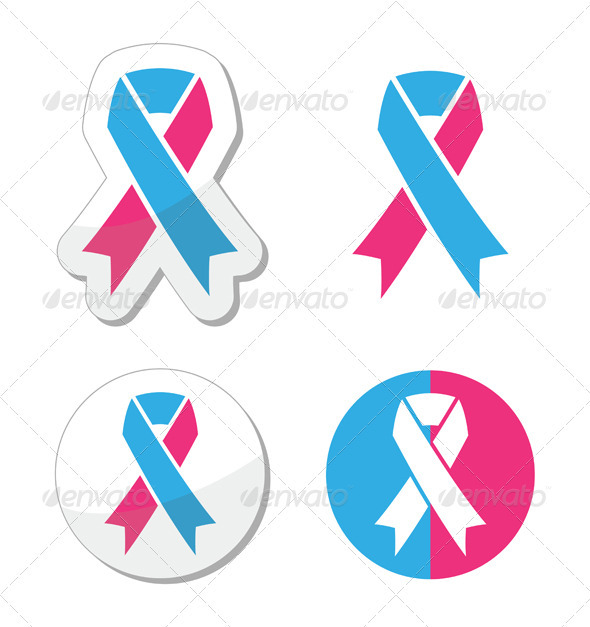 Pink and Blue Ribbon - Pregnancy and Infant Loss - Health/Medicine Conceptual