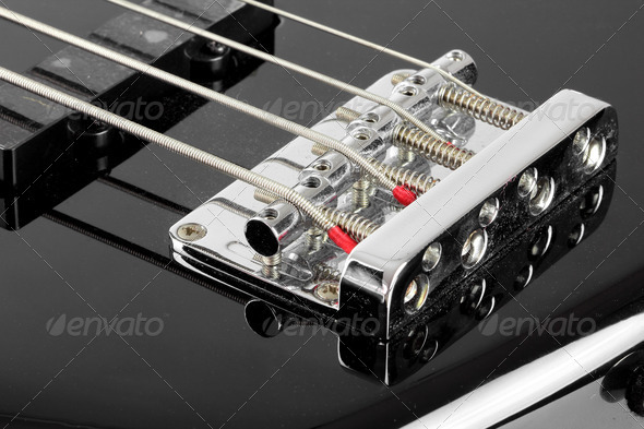 Electric Bass Guitar isolated on white background