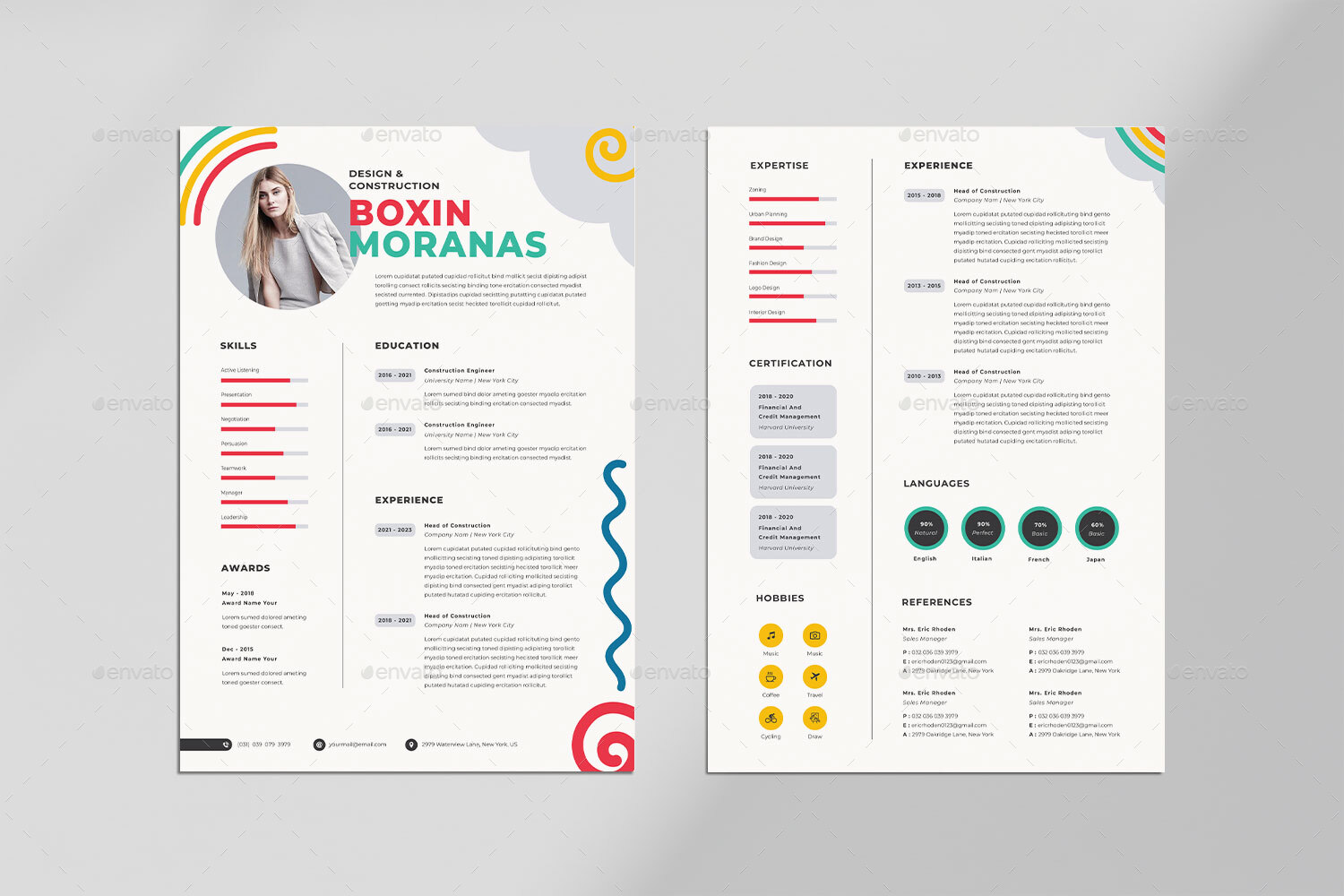 Resume Word Template, Print Templates | GraphicRiver