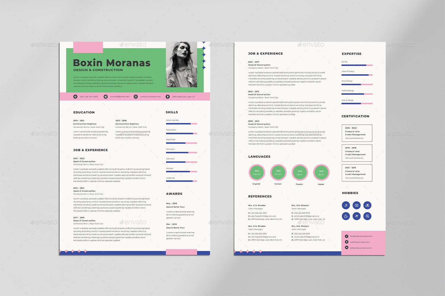 Resume Word Template, Print Templates | GraphicRiver