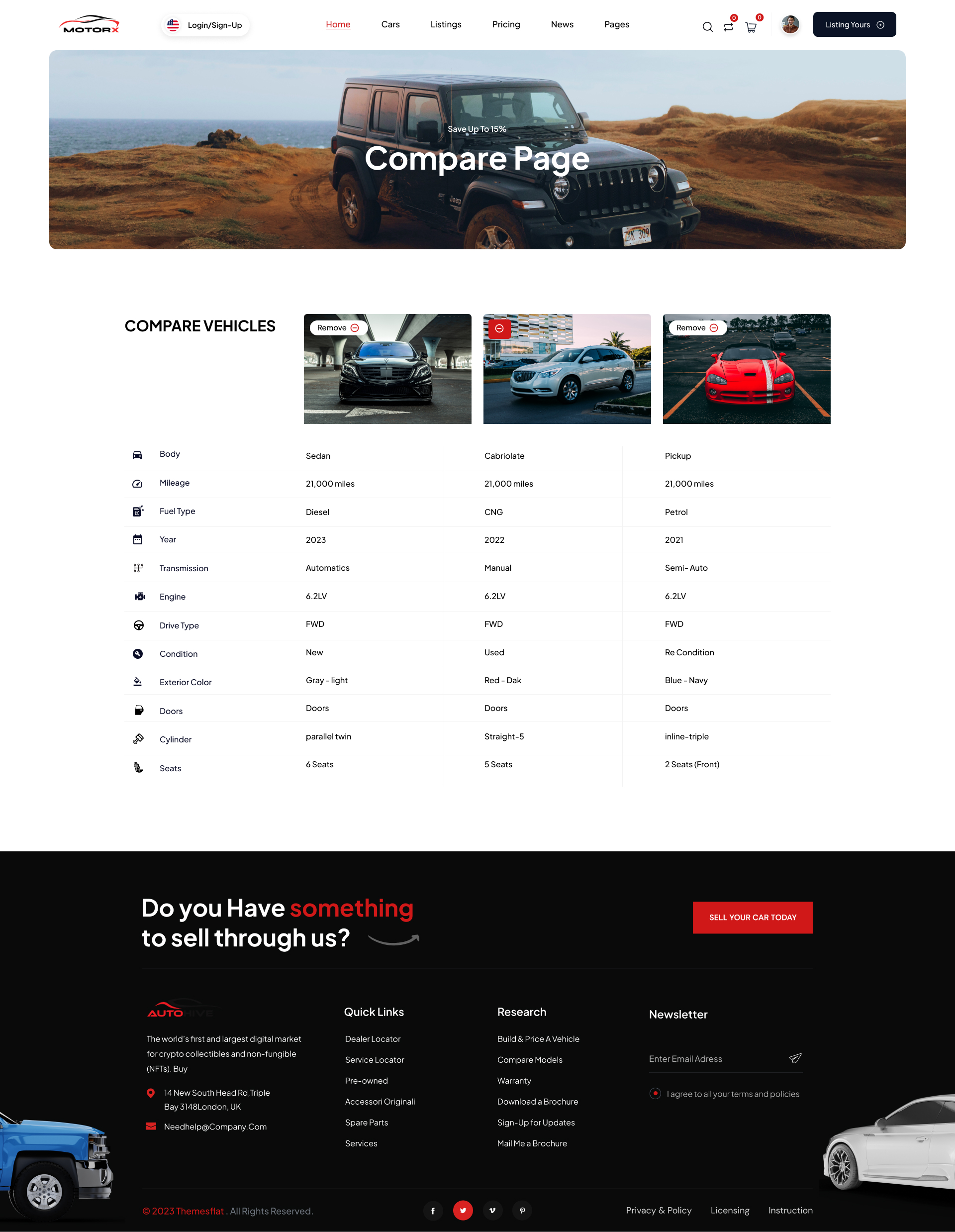 Motorx Car Dealer, Rental & Listing Figma Template by themesflat