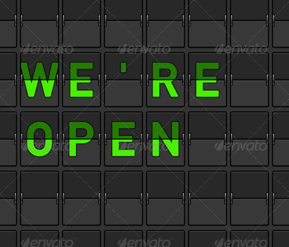 We Are Open Flip Board - Retail Commercial / Shopping