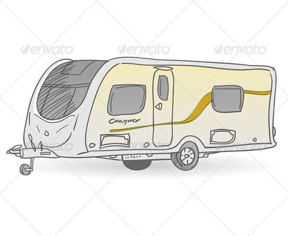Towing Caravan - Travel Conceptual