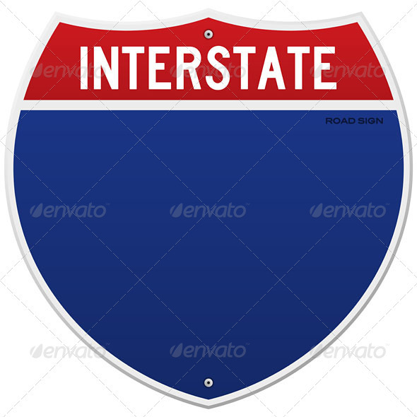 Isolated Interstate Sign - Objects Vectors