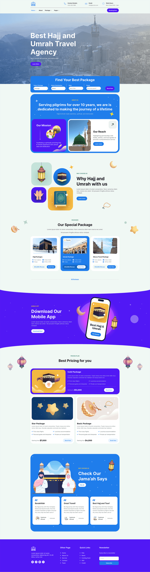 Uhud - Hajj Umrah Tour Travel Elementor Template Kit
