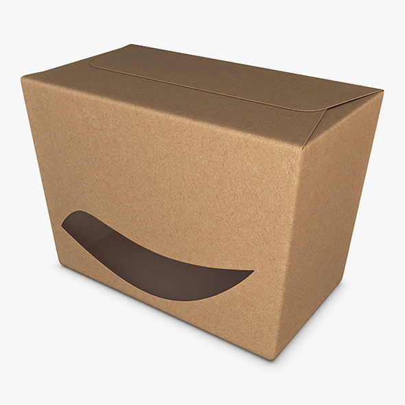 Package Cardboard Trapezoid Box With Window M 1