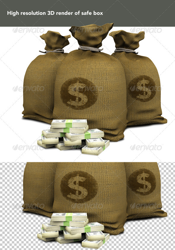 Sacks of Money - Objects 3D Renders