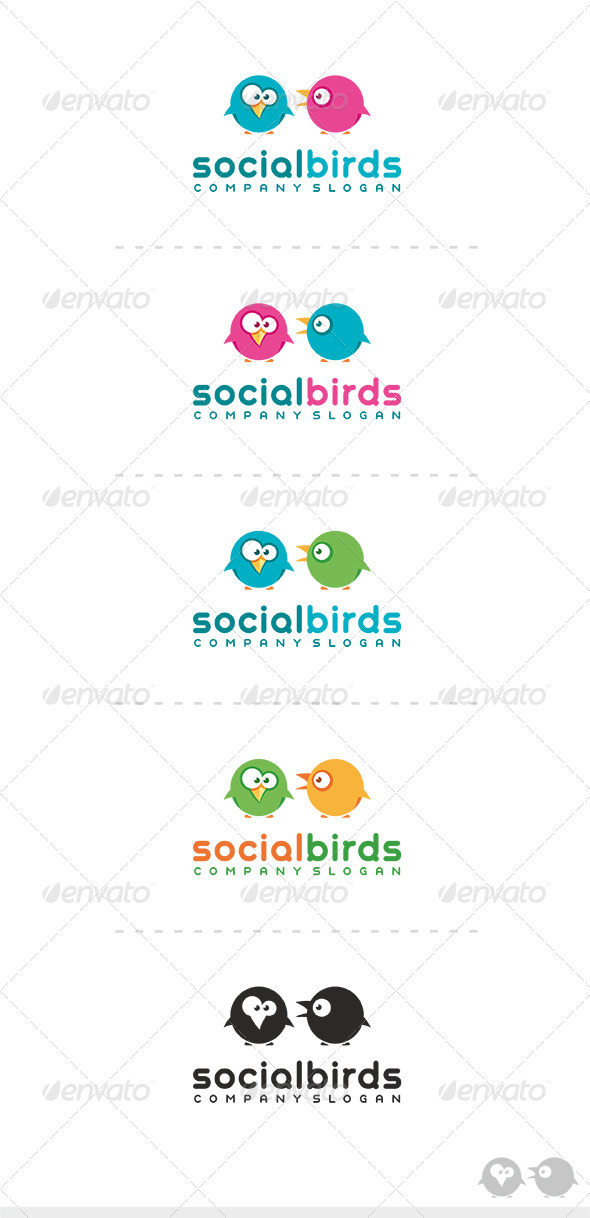 Social Birds Logo - Animals Logo Templates