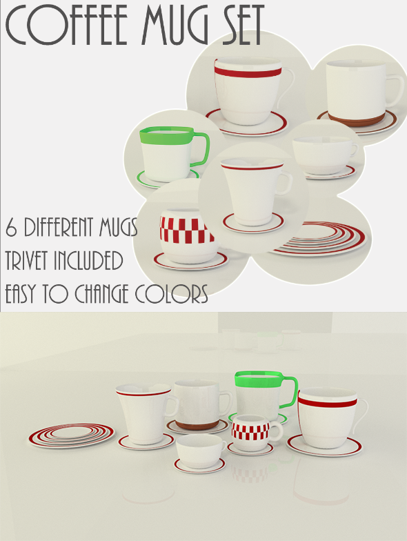 Coffee MugCup Set - 3Docean 3969562