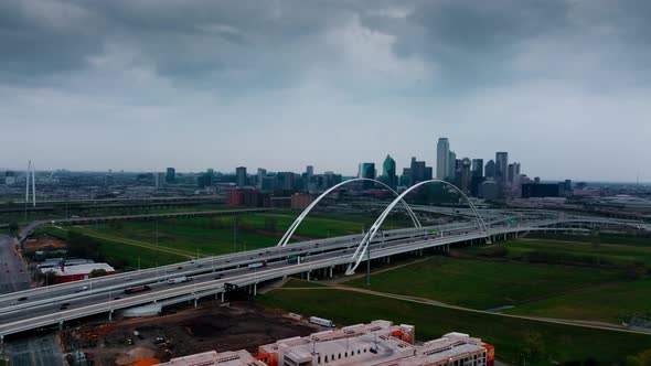 Aerial View of Margaret McDermott Arch Bridge alt