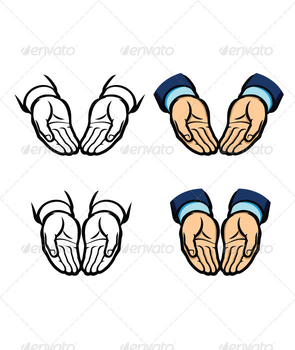 Vector Opened Hands - People Characters
