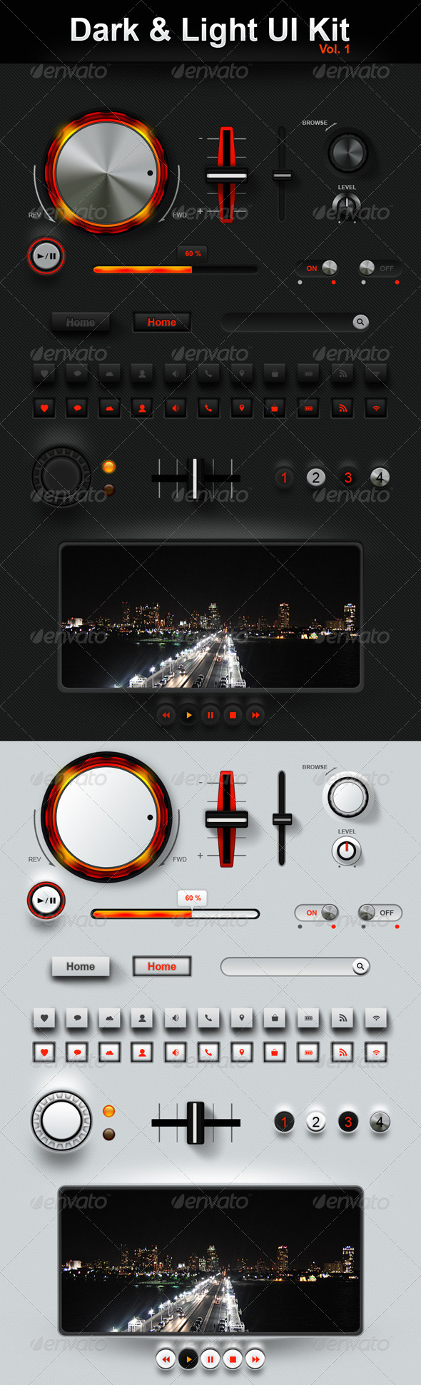 Dark & Light User interface - User Interfaces Web Elements