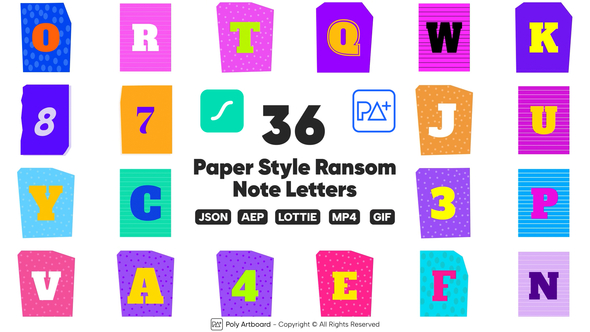 Paper Style Ransom Note Lottie Alphabet