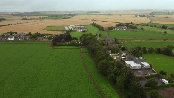 Drone Photography of the Green Fields of Arbroath