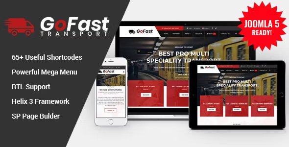 GoFast - Multipurpose Transport & Logistics Joomla Template