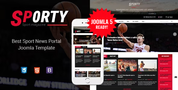 Sporty - Flexible Sports News Joomla Template