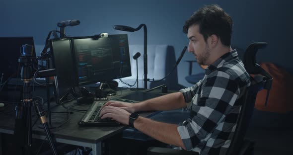 Programmer Working in Common Office alt
