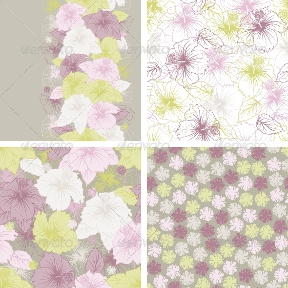 Elegance seamless pastel flower pattern. - Flowers & Plants Nature