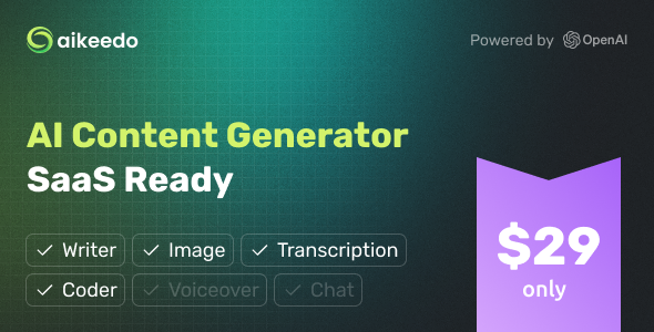 Aikeedo  AI Powered Content Generator Platform  SaaS Ready