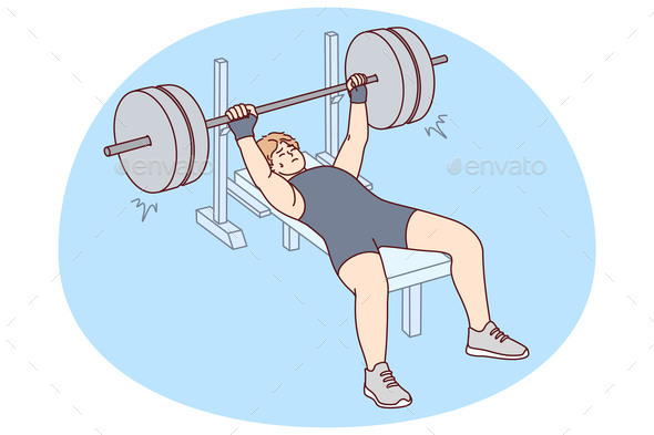Male Athlete Lift Barbell