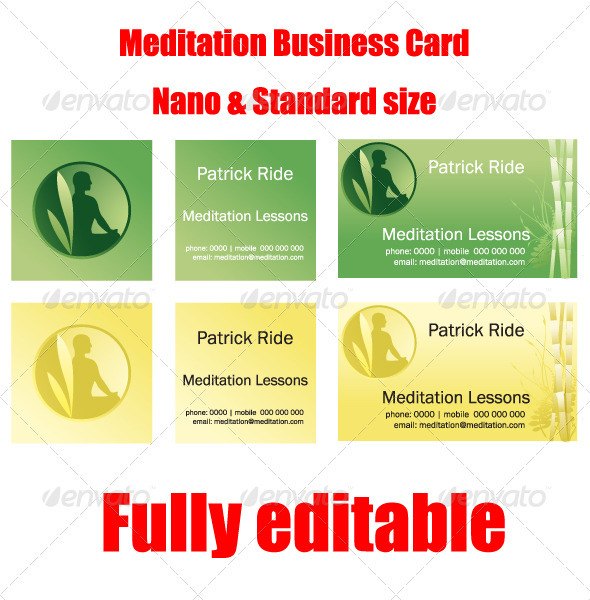 Vector Nano & Standard Meditation Business Card - Health/Medicine Conceptual