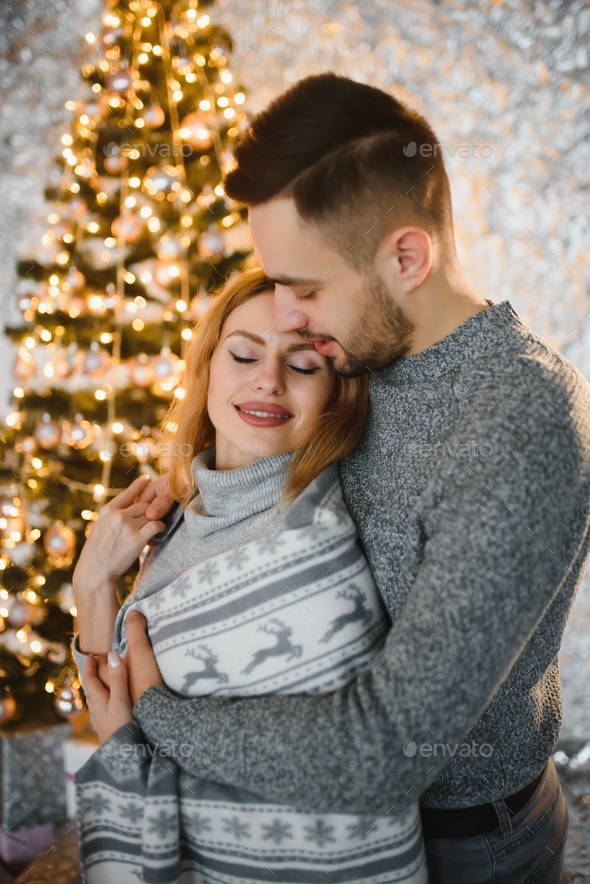 Beautiful Couple Festive Closes Stands Poses Stock Photo 1027683559 |  Shutterstock
