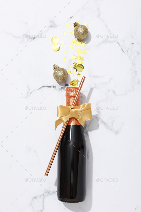 The Concept Of Celebrating The New Year 2024 Bottles With Decorations   0G2A6167 