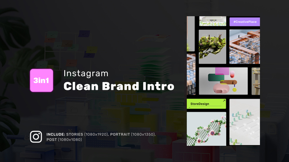 Clean Brand Intro - Instagram Stories, Portrait, Square