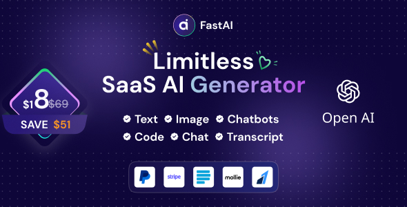 FastAi - SaaS AI Content Voice Text Image Chat & Code Generator