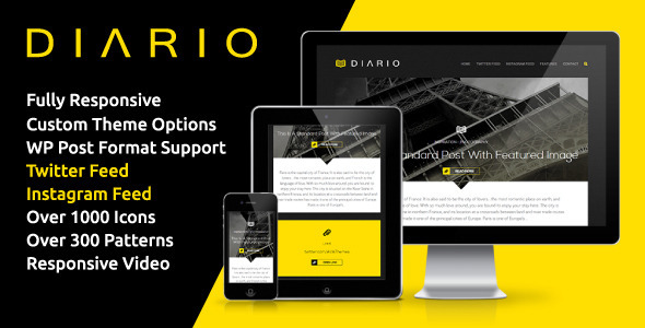 Diario - Bold & Minimal Responsive WordPress Theme - Personal Blog / Magazine