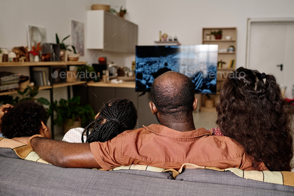 Black Family Watching Speech on TV