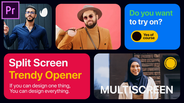 Creative Multiscreen Slideshow MOGRT for Premier Pro Premiere Pro template preview