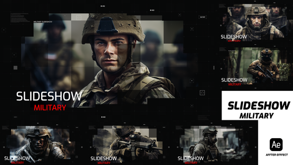 Military Slideshow Video Displays template preview