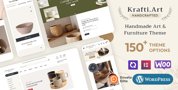 KraftiArt – Furniture, Art & Crafts – WooCommerce Responsive Theme