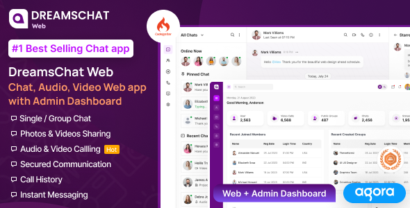 DreamsChat Web - Chat, Audio, Video Web APP with Admin Dashboard