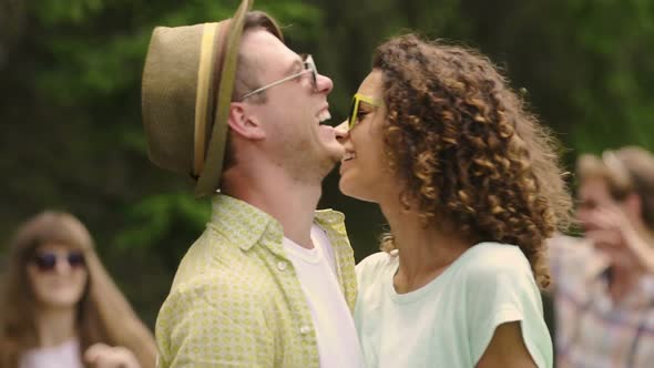 Romantic Nuzzling,Smiling Faces Full of Cheers Love Relationship alt