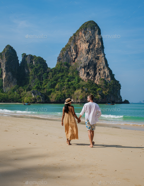 Railay Beach Krabi Thailand, the tropical beach of Railay Krabi, a