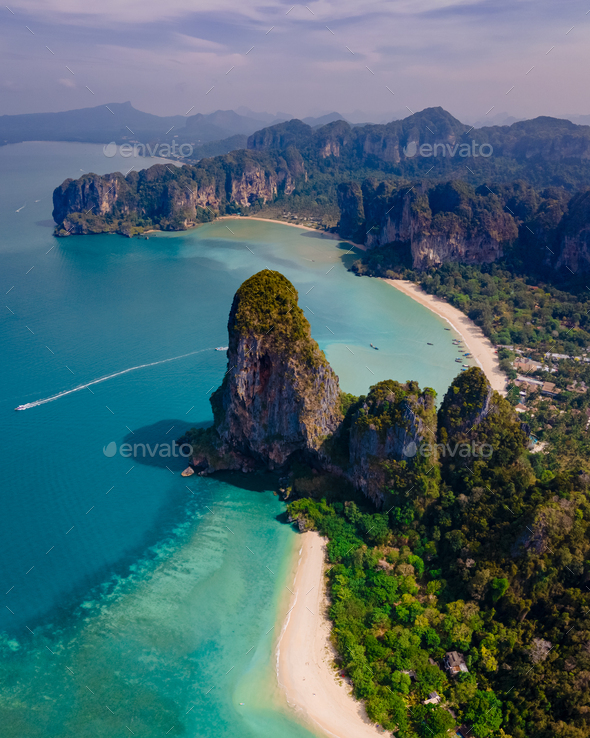 Railay Beach Krabi Thailand, the tropical beach of Railay Krabi, a