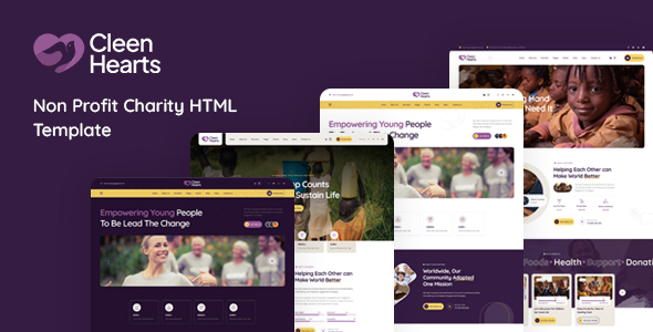 Cleenhearts - Non Profit Charity HTML Template