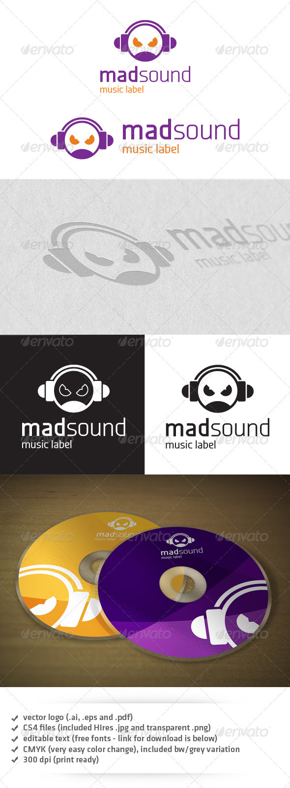 Mad Sound Logo - Humans Logo Templates