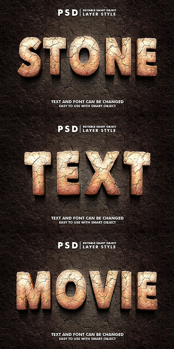 Stone Editable Psd Text Effect
